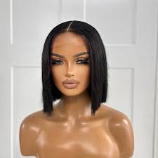 8 inches Natural Black Human Hair Lace Closure Wig-SUGAR