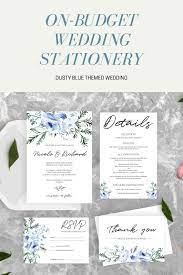 Dusty Blue Wedding Invitation Bundle Digital Template For Etsy Fun Wedding Invitations Printable Wedding Invitations Light Blue Wedding Invitations