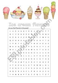ice cream flavours esl worksheet by nartenut