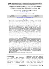 Bacaan wajib bagi para peserta sbmptn. Pdf Pengaruh Kedisiplinan Belajar Terhadap Hasil Belajar Mahasiswa Dalam Mata Kuliah Konsep Dasar Ips