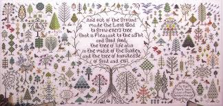 Aida 14, cream 167w x 164h stitches size(s): And A Forest Grew Cross Stitch Pattern By Rosewood Manor