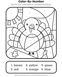 So many different colors select only one option that you like more write the number below. Thanksgiving Color By Number Printable Kids Activity Fun Loving Families
