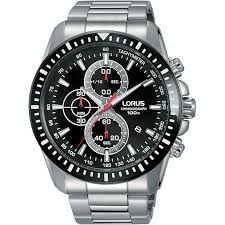La montre pour un homme c'est un accessoire indispensable pour compléter votre look. Montre Homme Lorus Sports Chronographe Bracelet Acier Noir Rm345dx9 Notonlywatches It