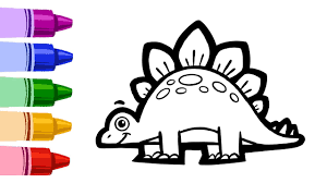 Click here for all dinosaur printables. Dinosaur Stegosaurus Easy Drawing And Colouring For Kids Artkid Youtube
