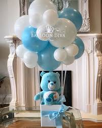 Carebear Hot Air Balloon Centrepiece Carebear Balloondecor Kidspartyideas Instafo Baby Shower Balloons Baby Shower Centerpieces Baby Shower Decorations