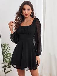 Nutzen sie beim bestellen die besten shein gutscheine. Kleid Mit Ruschen Auf Buste Laternenarmeln Und Punkten Muster Aktuelle Trends Gunstig Kaufen Shein Deutschland