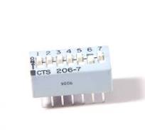 CTS Electrocomponents - 206-7 - Switch, Dip. Contacts: SPST 7P, 50mA, 24V.