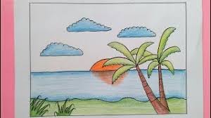 Gambar pemandangan hitam putih untuk diwarnai merupakan salah satu gambar yang banyak dicari para orang tua yang sedang mengajari anak untuk belajar. Cara Menggambar Dan Mewarnai Pemandangan Pantai Youtube