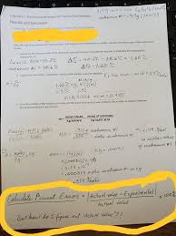 Percent error (percentage error) is the difference between an experimental and theoretical value, divided by the theoretical value, multiplied by 100 to give a percent. Solved Unsure How To Calculate Percent Error For Molar Ma Chegg Com