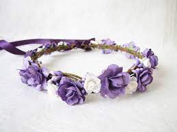 Purple Wedding Floral Crown Levander Flower Headband Floral Etsy Wedding With Kids Floral Crown Wedding Floral Crown