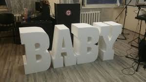 Baby Letters Set Of 4 Giant Styrofoam Letter Table Base Etsy Styrofoam Letters Baby Letters Table Base