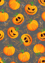 Maybe you would like to learn more about one of these? Halloween Pumpkin Seamless Pattern On Gray Background With Vine Royalty Free Cliparts Vectors And Stock Illustration Image 128289716