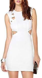 Chicnova Sleeveless Round Neck White Cutout Dress Fashion Cutout Dress Dresses