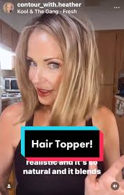 Im obsessed with @uniwigs topper in 8.5” X 9” river mono top in Amber Frost  synthetic hair topper! If you have hair thinning or hair loss, these  toppers are a total game changer!! #hairtoppers ...