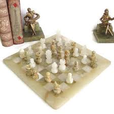 Stone Chess Set Onyx Hand Carved Chess Set Complete Green Etsy Stone Chess Set Chess Set Hand Carved