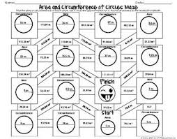 Circumference And Area Maze Circle Math Circumference Activities 7th Grade Math