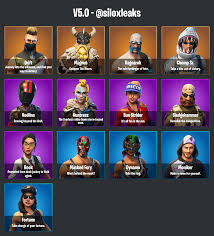 Save the world (pve) is an action building game from epic games. Fortnite Season 5 Skins Items Leaks Gameguidehq