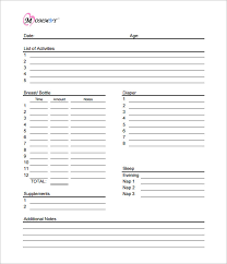 baby schedule templates 8 free word excel pdf format