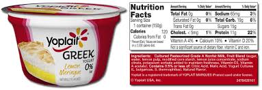 yoplait light yogurt nutrition facts