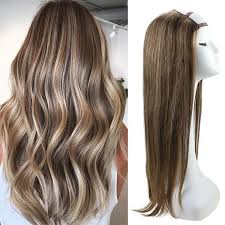 Our beautiful long wigs range from styles that fall just below the shoulder, to lengths that reach to the mid back and even lower. Sunny Human Hair U Part Human Hair Wigs Clip In Half Lace Wig Dark Brown Highlight Caramel Blonde Sunnyhair