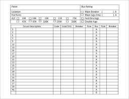 Distribution Board Schedule Template Excel Printable