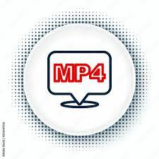 Line MP4 file document. Download mp4 button icon isolated on white  background. MP4 file symbol. Colorful outline concept. Vector Stock Vector  | Adobe Stock