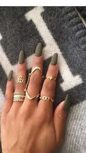 Matte Khaki Nails Matte Nails Design Green Nails Coffin Nails Matte