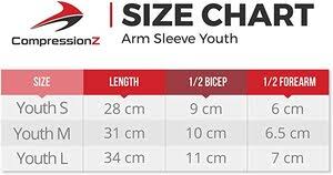 Compressionz Youth Arm Sleeve Pair Compression Elbow Brace Support For Girls Boys Kids Sports Sleeves For Basketball Baseball Softball