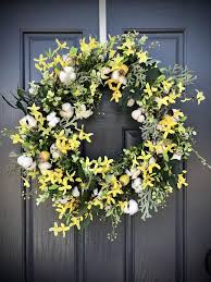 Forsythia Wreath Yellow Wreaths Cotton Boll Wreaths Spring Yellow Wreath Spring Wreath Wreaths