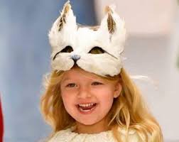 Luxe White Fox Cub-masker voor kinderen, bosdieren voor kinderen,  feesthoofdtooi, uniseks carnavalsmasker, vosmasker kinderen, dieren  aankleedmasker
