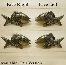 Wildlife forest bear 2 center novelty pull multipack (set of 6) by zeckos. Fish Drawer Pull Fish Handle Fish Knob Pottery Handmade Products Fcteutonia05 De