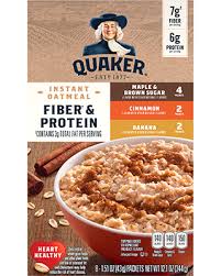 Serving size the instant oats have higher levels of vitamin a and the minerals iron and calcium. Fiber Protein Instant Oatmeal Variety Pack Quaker Oats