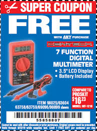 Codes (7 days ago) harbor freight coupons 30 percent in store printable. Harbor Freight Tools Coupon Database Free Coupons 25 Percent Off Coupons Toolbox Coupons 7 Function Digital Multimeter