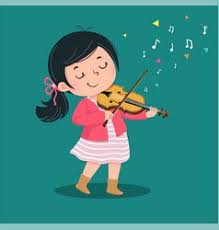 Cute Little Girl Playing Violin Vector Criancas Cantando Ilustracoes Meninos Bonitos