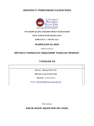 Anda boleh membuat permohonan secara dalam talian ('online'). Contoh Cover Tugasan