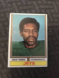 1974 Topps #201 Earlie Thomas New York Jets Football Card (a) Crease Free  Ship