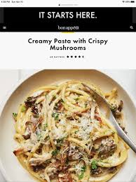 Creamy Pasta With Crispy Mushrooms Recipe Recipe In 2020 Creamy Pasta Crispy Mushrooms Recipe Stuffed Mushrooms