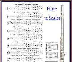 flute chart 12 scales every note in any key ebay