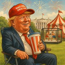 The president fired off 16 Truth Social posts in 90 minutes, including AI-generated  war fantasies and White House UFC promos.
