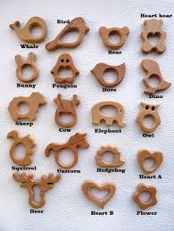 Wooden Teethers Wood Deer Teether Wood Elephant Wood Owl Anneau De Dentition En Bois Dentition Anneau De Dentition