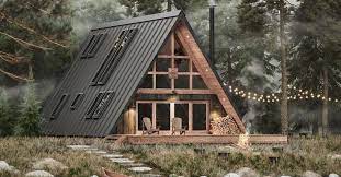 This Diy A Frame Cabin Sleeps 8 And Can Be Built In Weeks Maxim A Frame Cabin Plans A Frame House Plans Diy Cabin