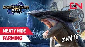 Meaty Hide Farming Monster Hunter Rise Zamite Locations - YouTube