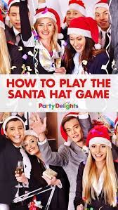 How To Play The Santa Hat Game Party Delights Blog Work Christmas Party Games Office Christmas Party Games Fun Christmas Party Games