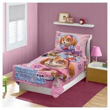 Paw Patrol Skye 4 Pc Toddler Bed Set Pink Toddler Bed Set Toddler Bed Baby Bed