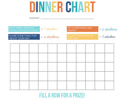 dinnertime chart printable parenting reward chart kids