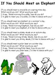 If You Should Meet An Elephant Song Lyrics Poetry For Kids Girl Scout Songs Preschool Songs