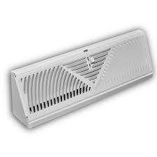 Baseboard registers and baseboard returns come in numerous styles, sizes and finishes. Everbilt 15 In 3 Way Steel Baseboard Diffuser Supply In White E115sw The Home Depot