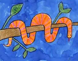 How To Draw An Easy Snake Art Projects For Kids Elementary Art Jungle Art Projects Animal Art Projects