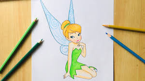 Pencil drawing of a fairy. How To Draw Tinkerbell Step By Step Easy Disney Fairy Colored Pencil Youtube