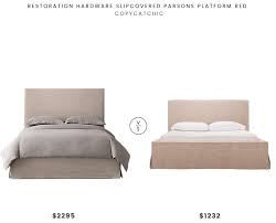 Restoration hardware cloud bed side table lamp fabric leather wood restoration hardware cloud bed. Daily Find Restoration Hardware Slipcovered Parsons Platform Bed Copycatchic
